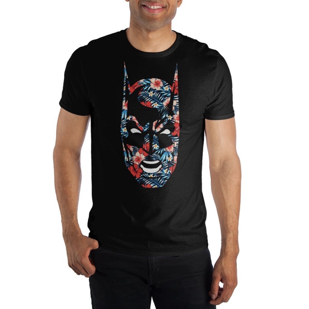 M Batman T-shirt Tee Shirt Aloha Hawaiian DC comic